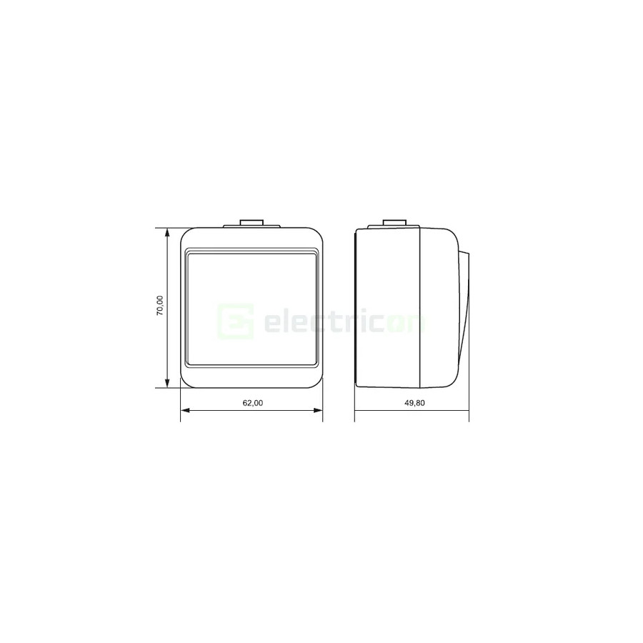 Întrerupător dublu aplicat IP54 gri VHE-2-SR ETI 004668061