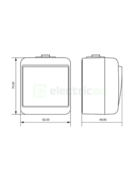 Întrerupător dublu aplicat IP54 gri VHE-2-SR ETI 004668061