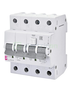 Siguranță diferențială RCBO 4M 3P tip A B16 10kA 30mA ETI 002174704