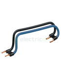 Busbar - Punte alimentare - 2P monofazat distanță între șine DIN 150mm conexiune pin/faza negru/albastru Hager KC250