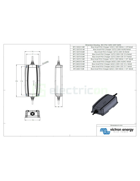 Incarcator de retea Blue Smart IP65 Charger 12 7 + DC connector