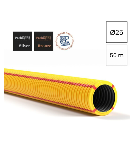 Copex protecție electromagnetică Kouvidis SUPERFLEX PLUS ISR 25mm galben-roșu 50m 2053025