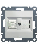 Priză - date - 1xRJ45 Cat5 FTP - încastrat - alb - Hager Lumina2 - WL2130