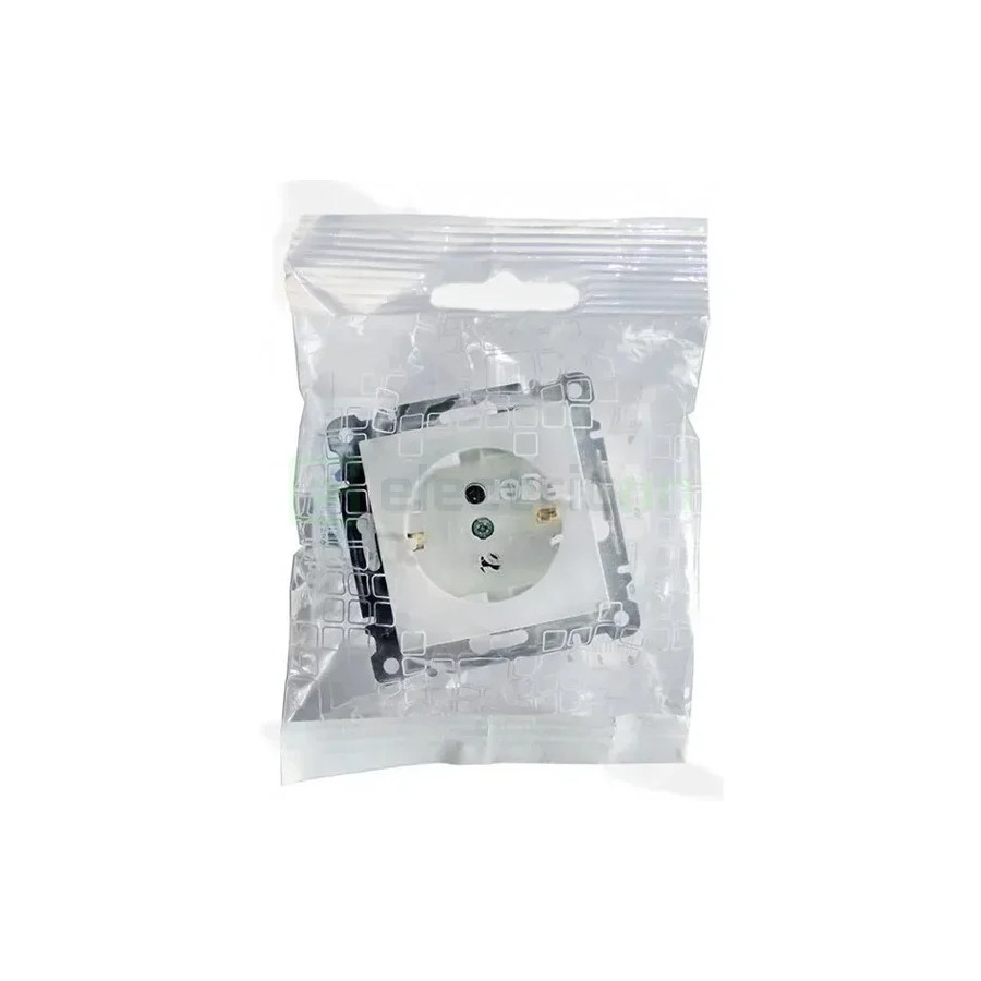 Priză schuko, 250VAC, 16A, alb, IP20, lumina2, Hager, WL1050