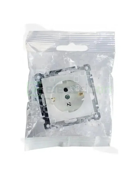 Priză schuko, 250VAC, 16A, alb, IP20, lumina2, Hager, WL1050