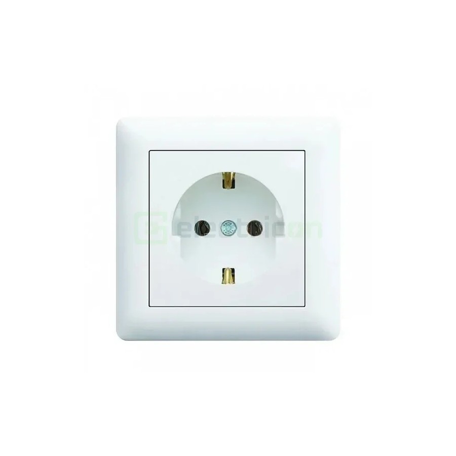 Priză schuko, 250VAC, 16A, alb, IP20, lumina2, Hager, WL1050