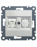 Priză - date - 1xRJ45 Cat6e UTP - încastrat - alb - Hager Lumina2 - WL2150