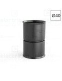 Conector tuburi - mufa imbinare Ø40 mm - pentru instalații îngropate, negru - Kouvidis 6101040