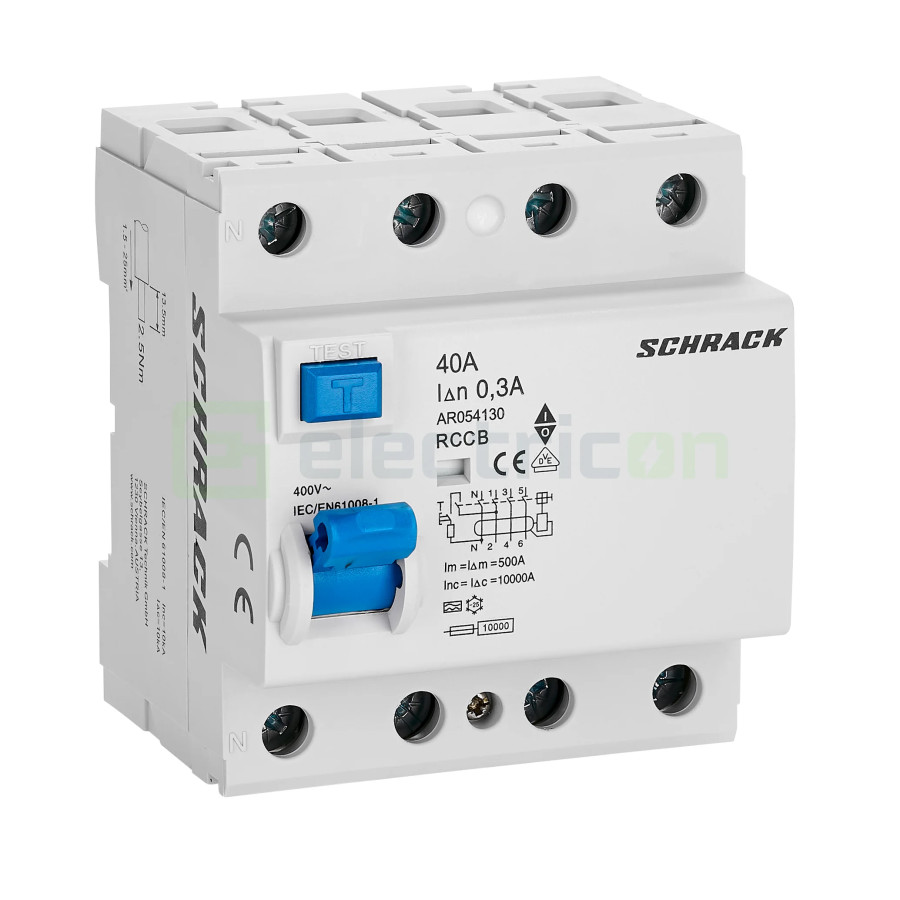 Diferențial RCCB 4P 40A 300mA 10kA Tip A Schrack AR054130