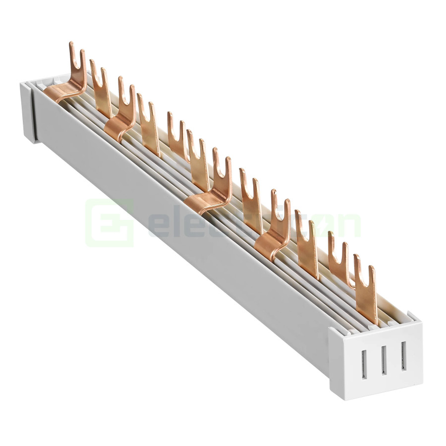 Busbar trifazat Schrack BSA90153 4P furcă 12 module 10mm² 65A L1N/L2N/L3N