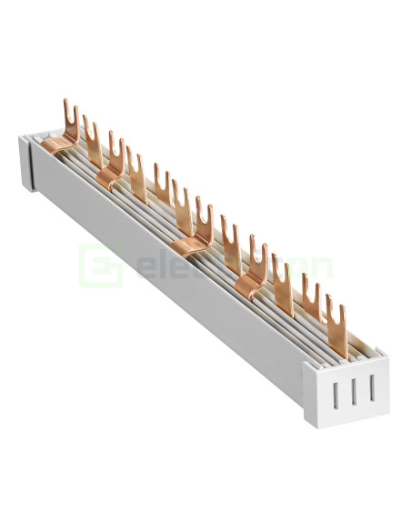 Busbar trifazat Schrack BSA90153 4P furcă 12 module 10mm² 65A L1N/L2N/L3N