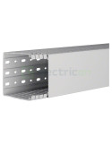 Canal cablu pieptene PVC/ABS HA7 - 100x100 mm - fără halogen, gri deschis - Hager, HA7100100