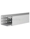 Canal cablu pieptene PVC/ABS HA7 - 100x80 mm - fără halogen, gri deschis - Hager, HA7100080