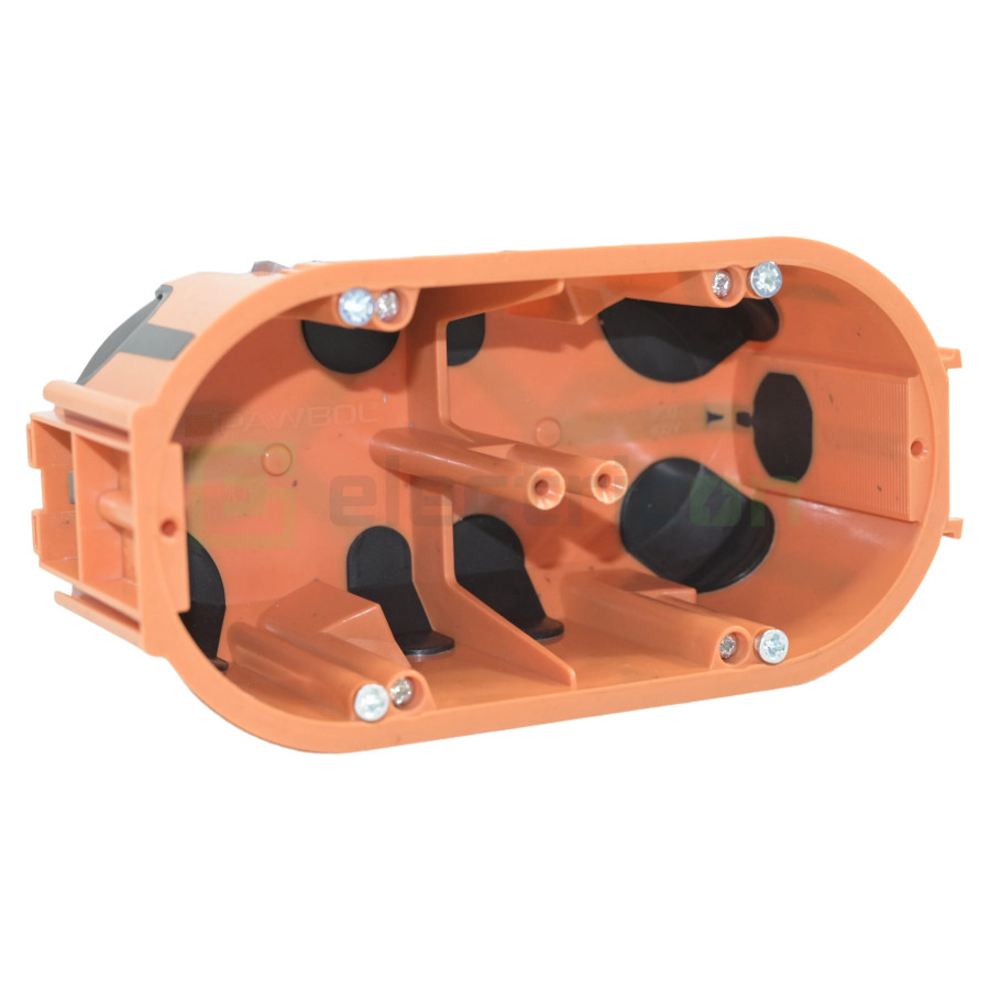 Doză aparataj dublă Pawbol A.0092K Ø2x68 adâncime 60mm încastrată