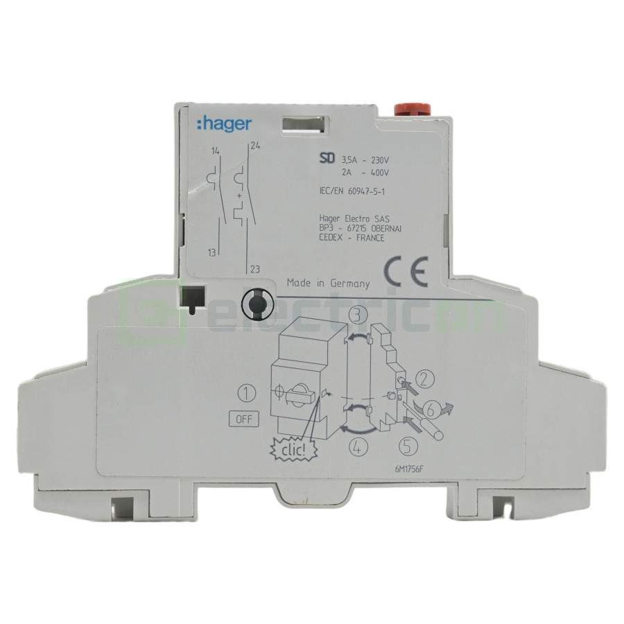 Contact auxiliar semnalizare defect Hager MZ527N