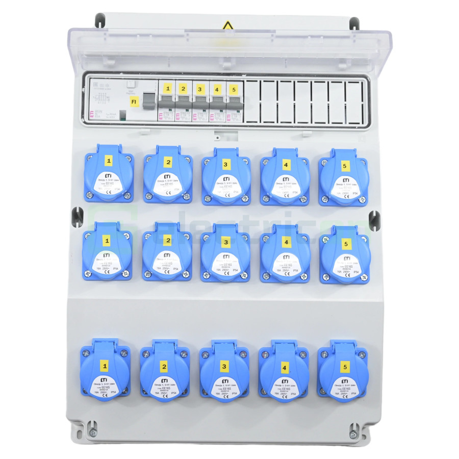 Tablou Șantier Monofazic 15xSchuko IP54 ETI 001105377