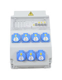Tablou organizare șantier monofazat - precablat - 7xshucko 16A 230V cu loc siguranțe 11M IP54 - ETI 001105377