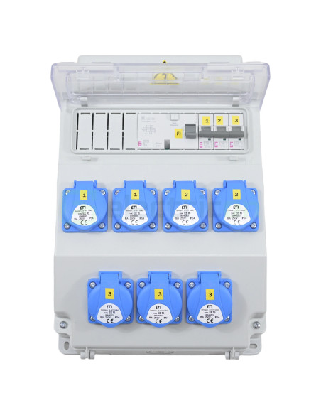 Tablou Șantier Monofazic 7xSchuko IP54 ETI 001105253