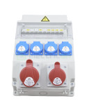 Tablou organizare șantier trifazat/monofazat, 11 module, 4xShucko+2xCEE, IP54, 230/415V, 16/32A - ETI 004483302