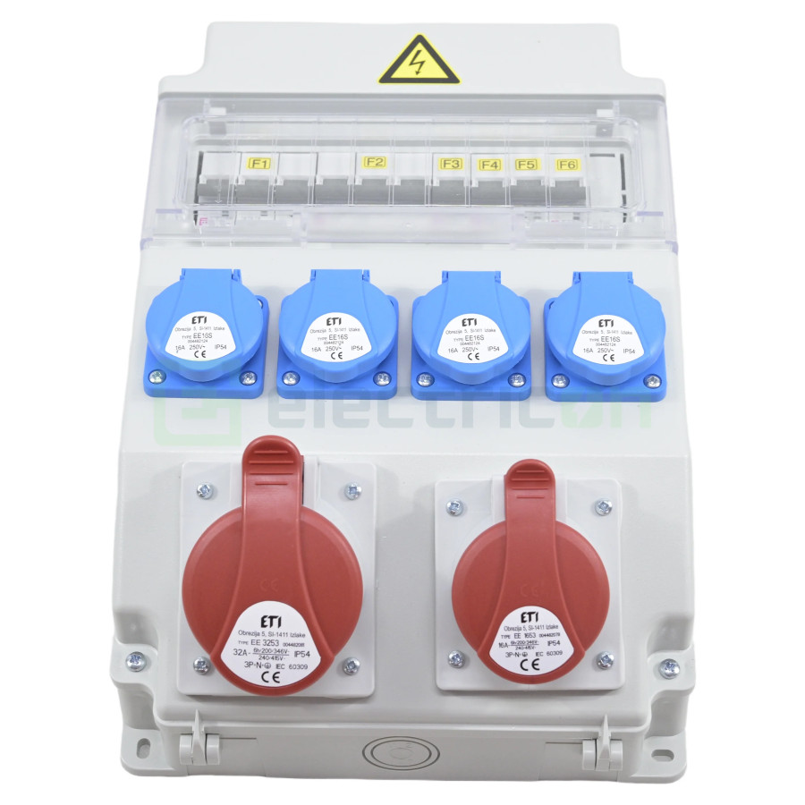 Tablou Șantier Mixt 4xSchuko + 2xCEE IP54 ETI 004483302