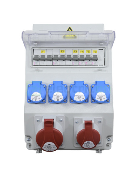 Tablou Șantier Mixt 4xSchuko + 2xCEE IP54 ETI 004483302