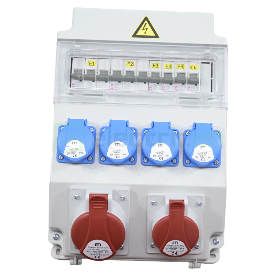 Tablou Șantier Mixt 4xSchuko + 2xCEE IP54 ETI 004483302
