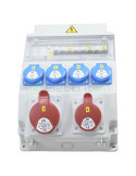 Tablou organizare șantier trifazat/monofazat, 11 module, 4xShucko+2xCEE, IP54, 230/415V, 16/32A - ETI 001105262