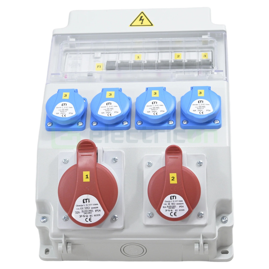 Tablou Șantier Trifazic 4xSchuko + 2xCEE IP54 ETI 001105262