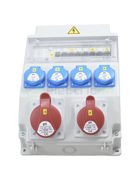 Tablou Șantier Trifazic 4xSchuko + 2xCEE IP54 ETI 001105262