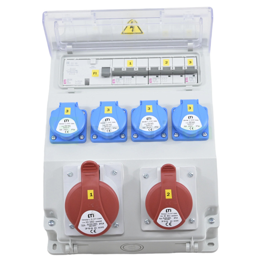 Tablou Șantier Trifazic 4xSchuko + 2xCEE IP54 ETI 001105262