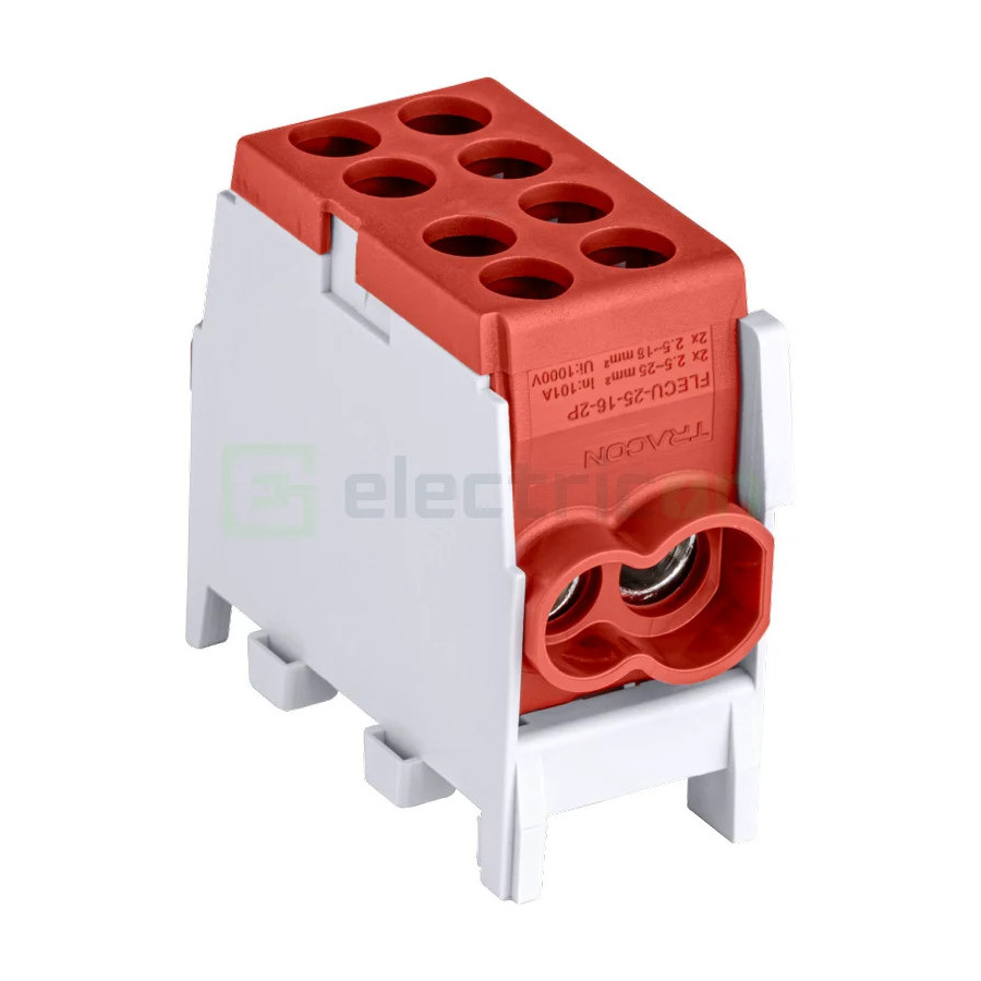 Clemă Derivație 25mm² Cu-Al Roșu Tracon FLECU-25-16-2P