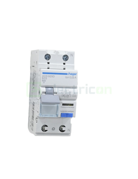 Disjunctor diferențial RCBO B25 30mA tip A 6kA Hager ADS925D