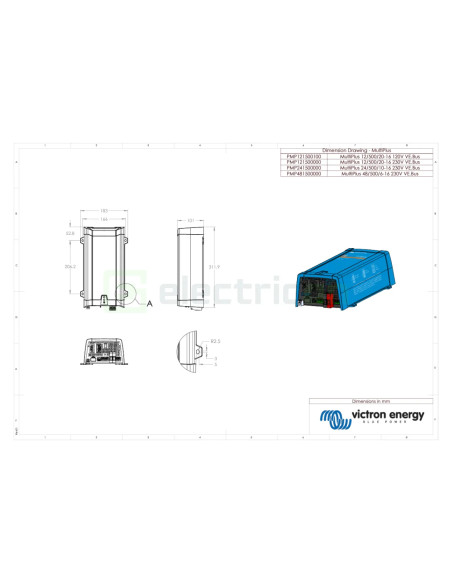 Invertor cu charger 12V 500VA MultiPlus 12 500 20-16