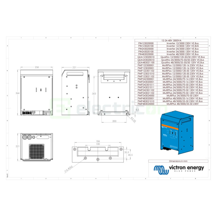 Invertor cu charger 24V 3000VA Quattro 24 3000 70-50 50