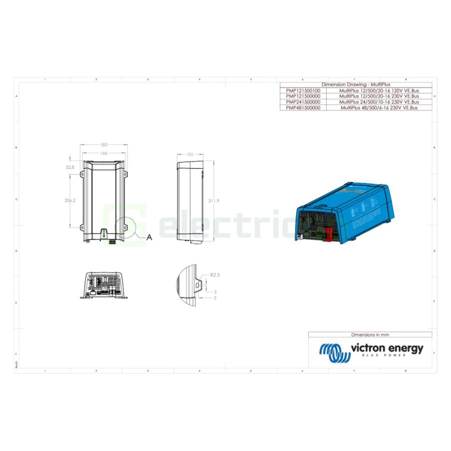 Invertor cu charger 48V 500VA MultiPlus 48 500 6-16