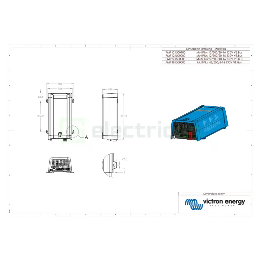 Invertor cu charger 24V 500VA MultiPlus 24 500 10-16