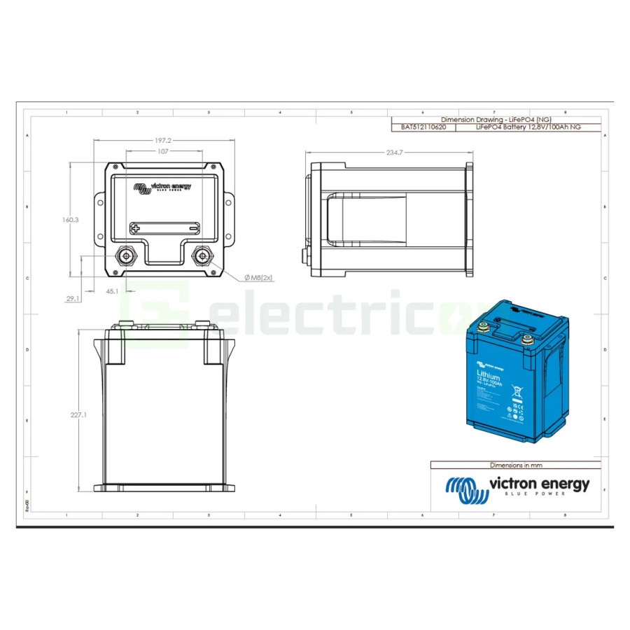 LiFePO4 Battery 12,8V 100Ah NG