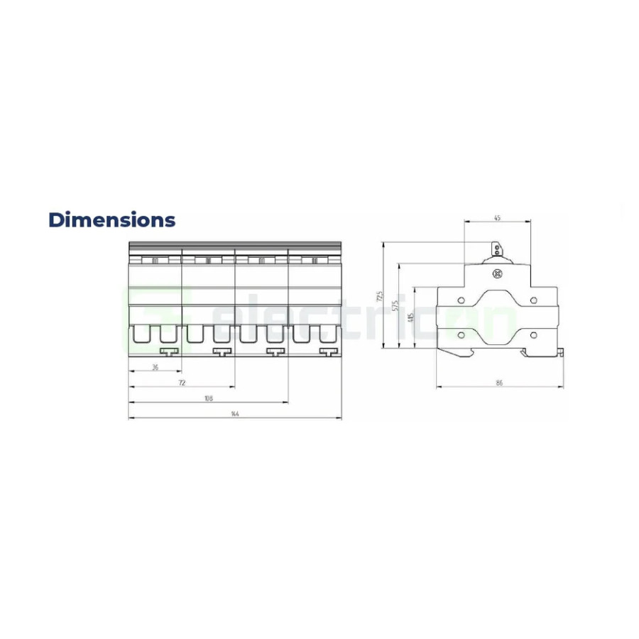 Comutator Modular 1-0-II 4P 100A ETI SSQ 4100
