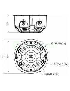 Doza aparataj, de legătură cu montaj în gips-carton, 104x55, Kopos,KO 97/LD_NA 2