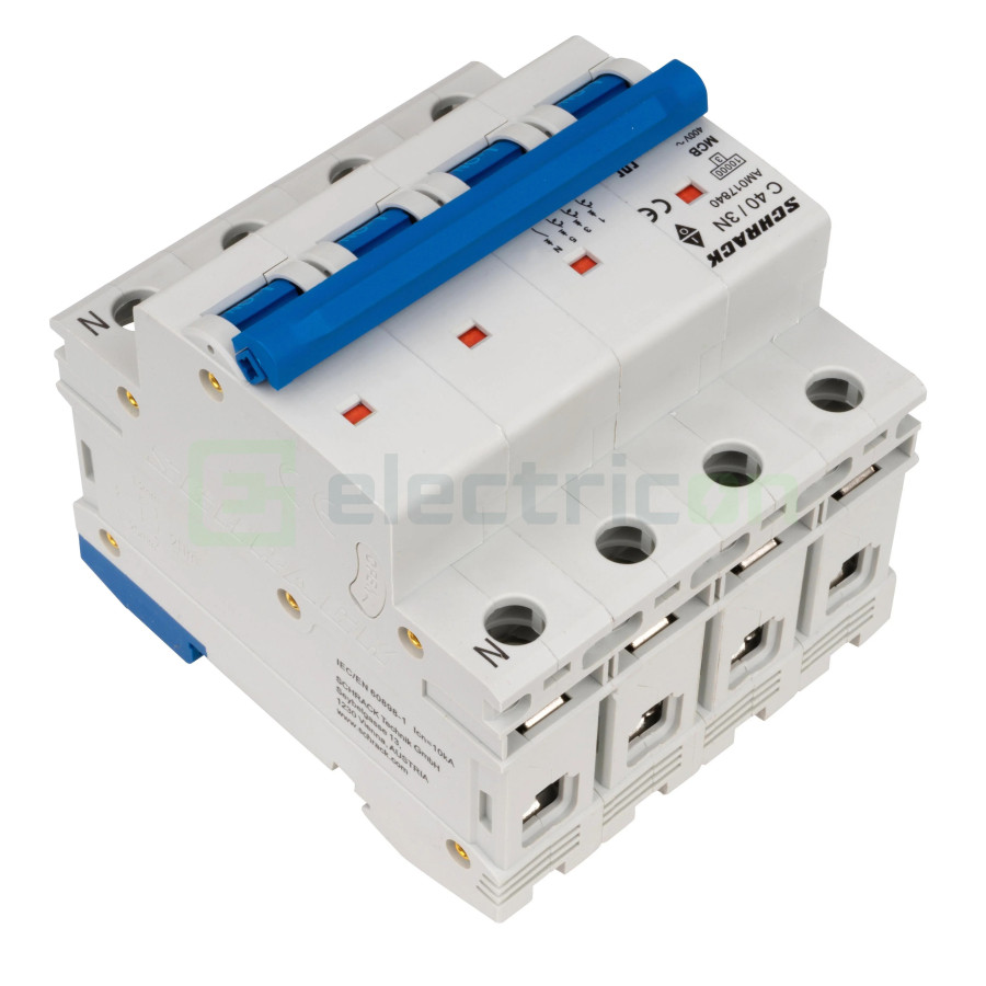 Disjunctor Schrack Amparo 3P+N 40A 10kA Curba C AM017840