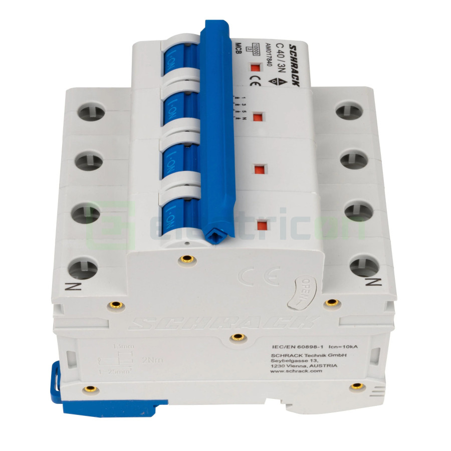 Disjunctor Schrack Amparo 3P+N 40A 10kA Curba C AM017840