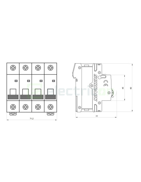 Disjunctor Schrack Amparo 3P+N 40A 10kA Curba C AM017840