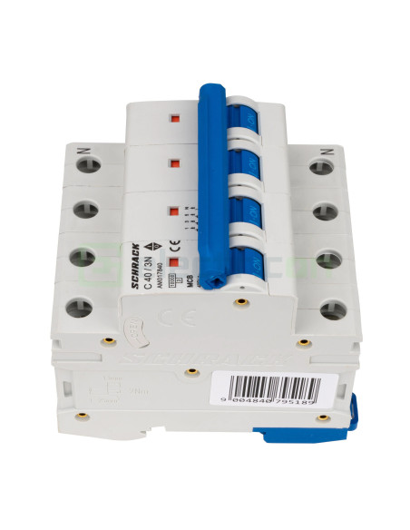 Disjunctor Schrack Amparo 3P+N 40A 10kA Curba C AM017840