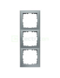 Ramă - 3 module - montaj vertical - argintiu - Berker S.1  - 10139939