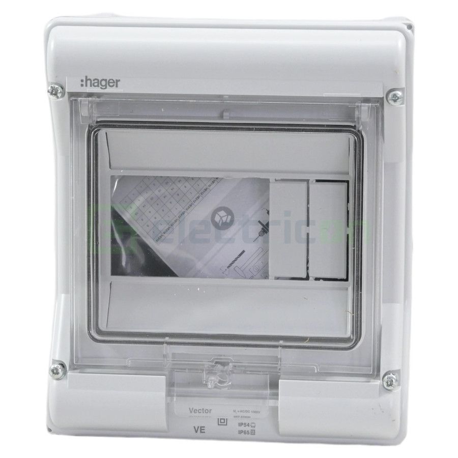 Tablou Vector 6M IP65 aparent 1000V DC/AC, Hager, VE106L - Electricon.ro