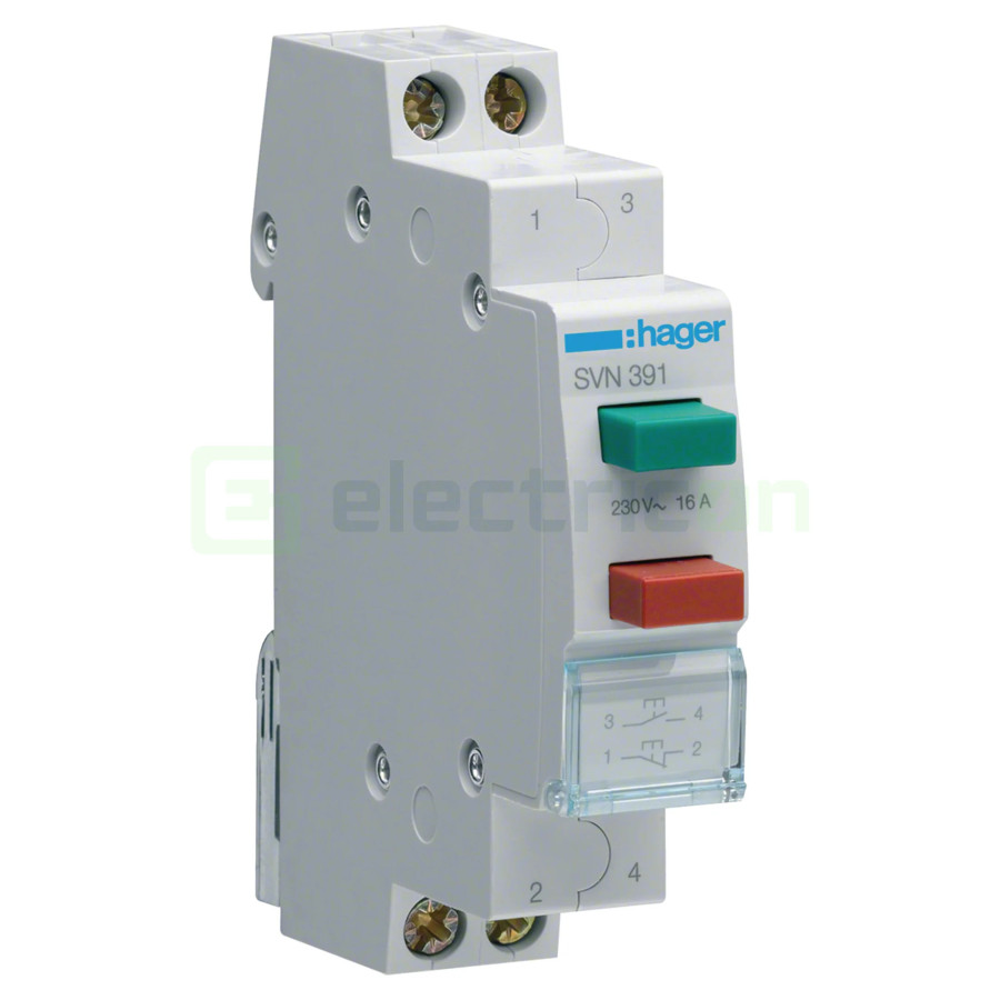 Buton comandă - cu revenire 1ND+1NI 230V - Hager SVN391