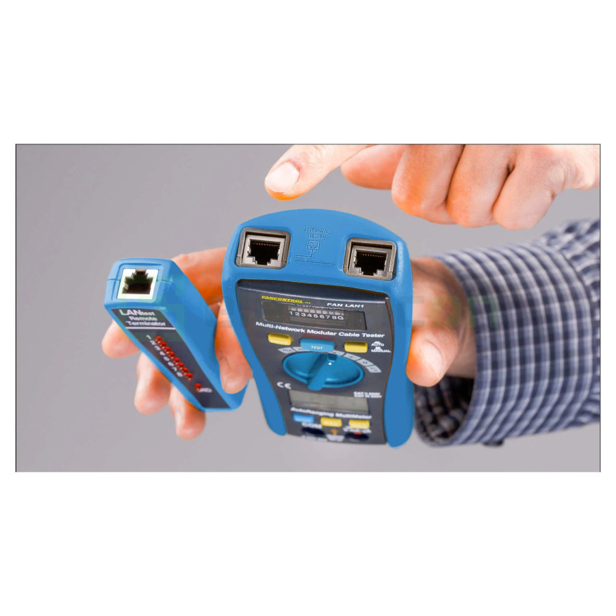 Tester Cabluri Rețea PAN LAN1 | Verificator RJ45 & RJ11 | Unitate Remote | Pancontrol