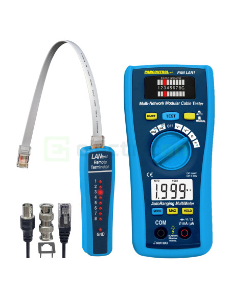 Tester Cabluri Rețea PAN LAN1 | Verificator RJ45 & RJ11 | Unitate Remote | Pancontrol
