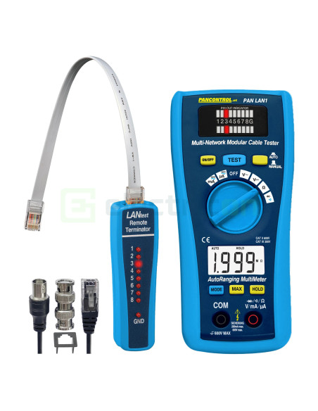 Tester Cabluri Rețea PAN LAN1 | Verificator RJ45 & RJ11 | Unitate Remote | Pancontrol