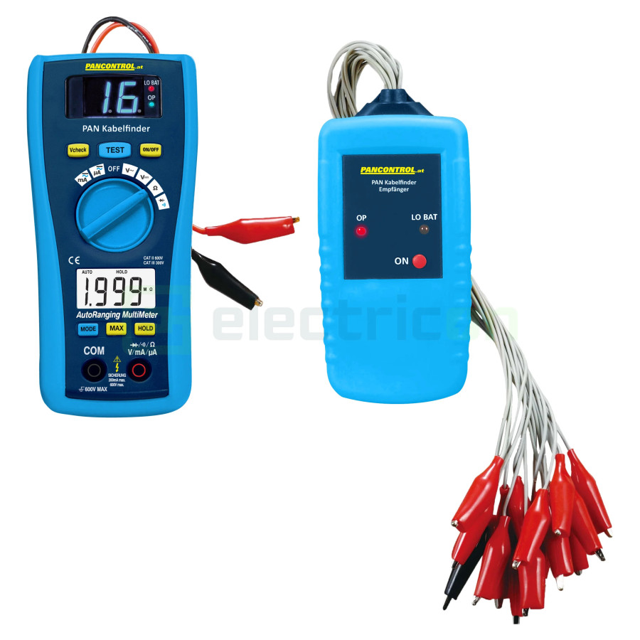 Detector Cabluri PAN Kabelfinder | Identificare 16 Conductori | Multimetru Digital 600V | Pancontrol